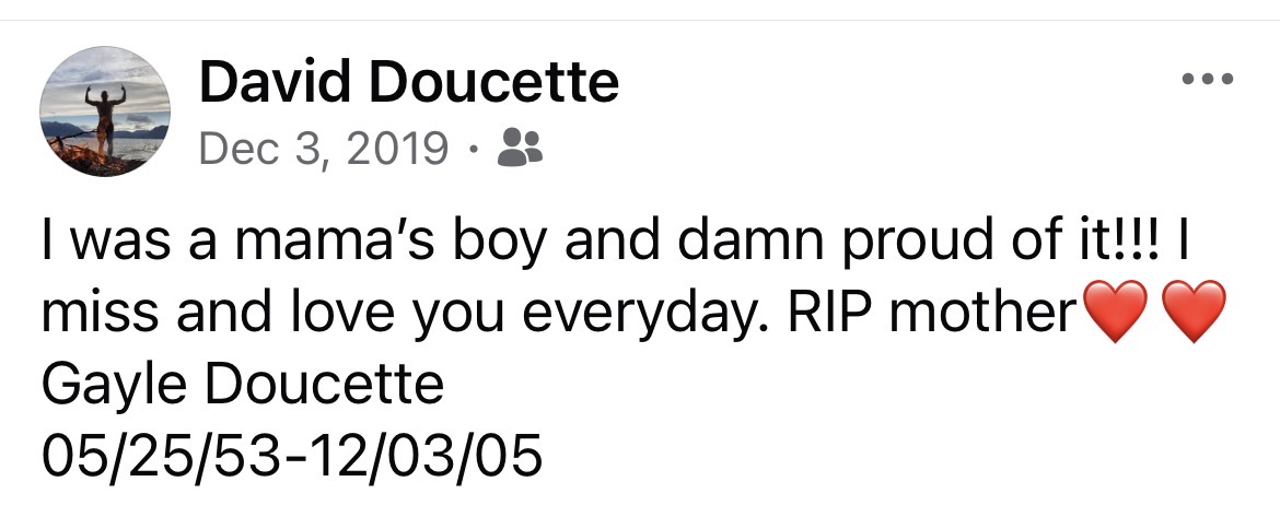 Facebook post December 2019