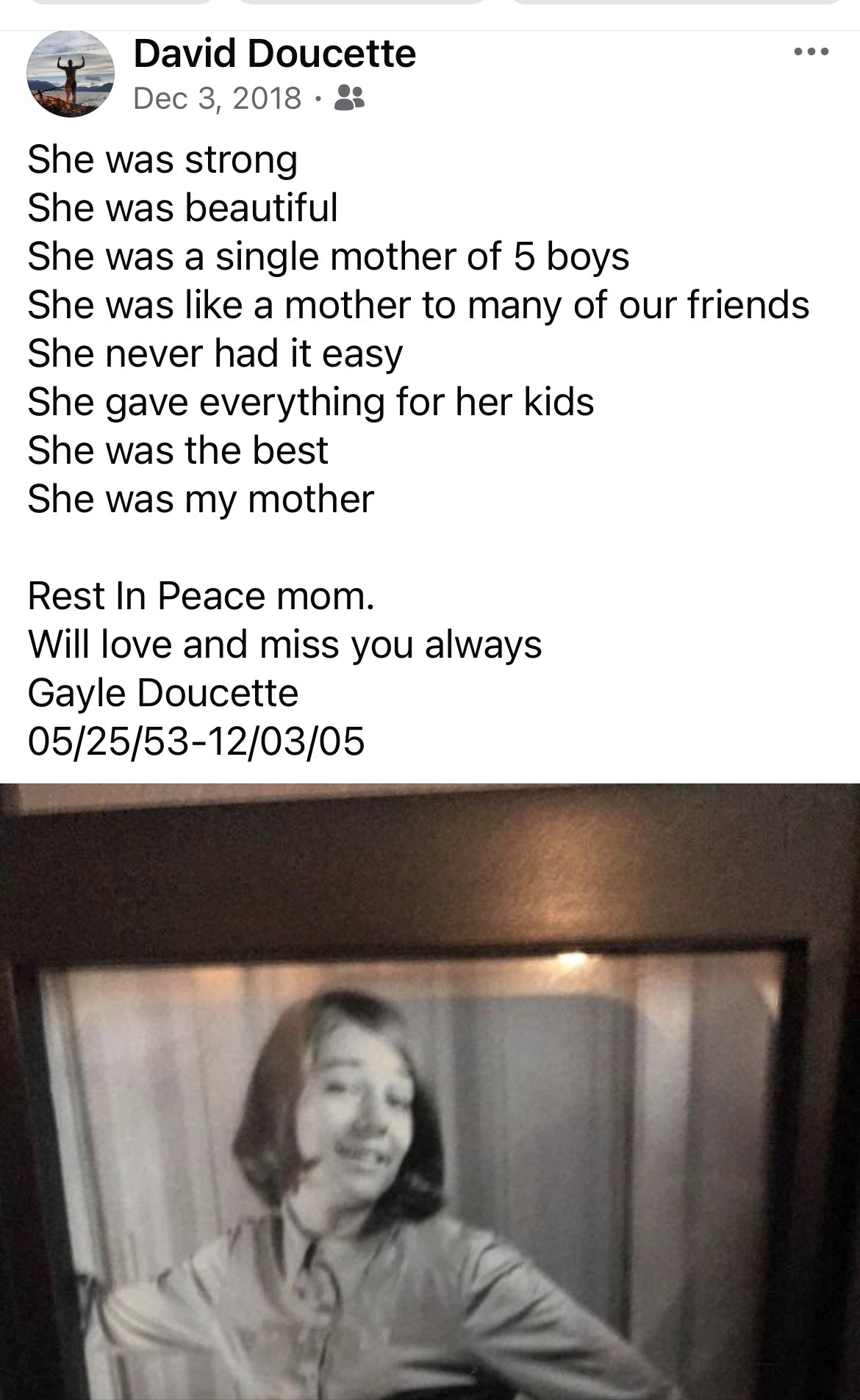 Facebook post May 2020